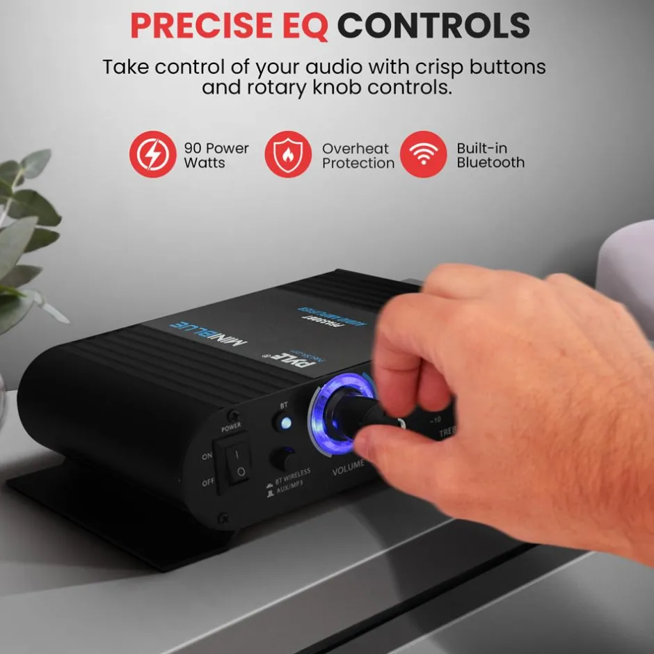 Compact Mini Bluetooth Audio Amplifier with Mic Input<Pyle Discount
