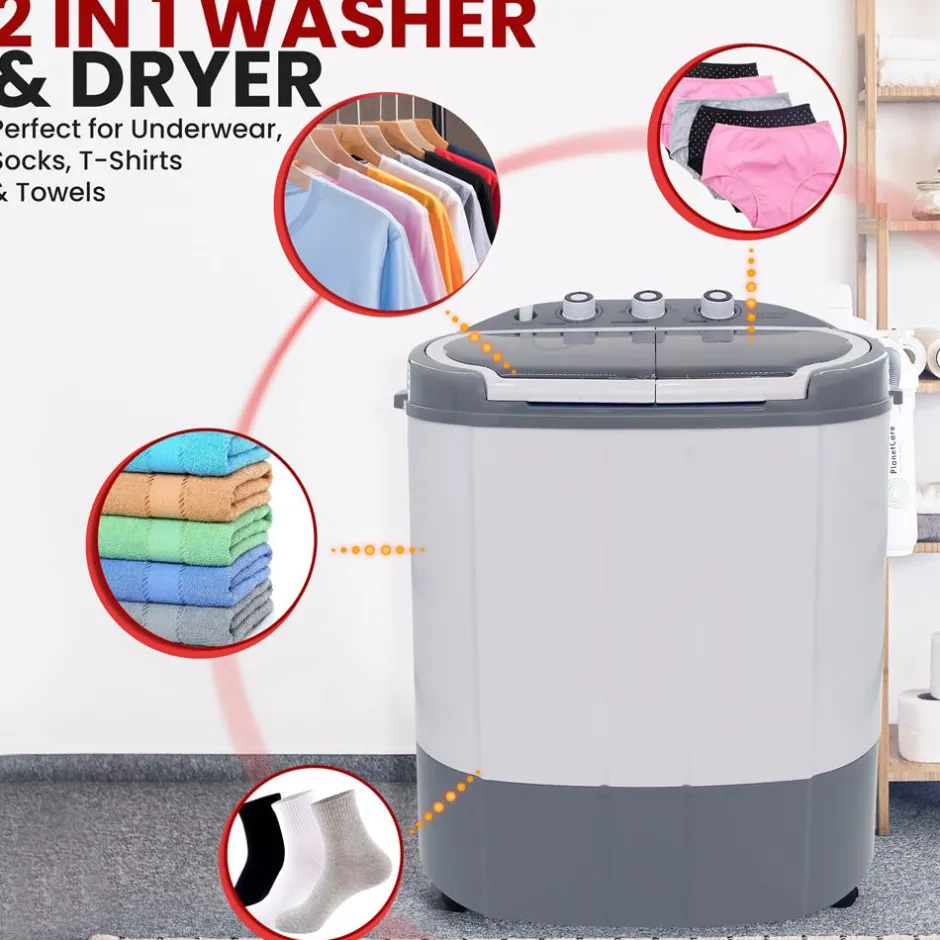 Compact Washer Dryer Combo, Space-Saving, 11lbs Capacity, Gray<Pure Clean Online