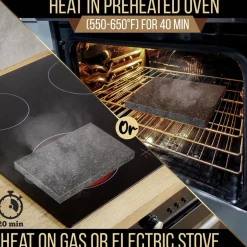 Cooking Stone Grill Set - Retains Heat - Natural Granite Stone<NutriChef Discount