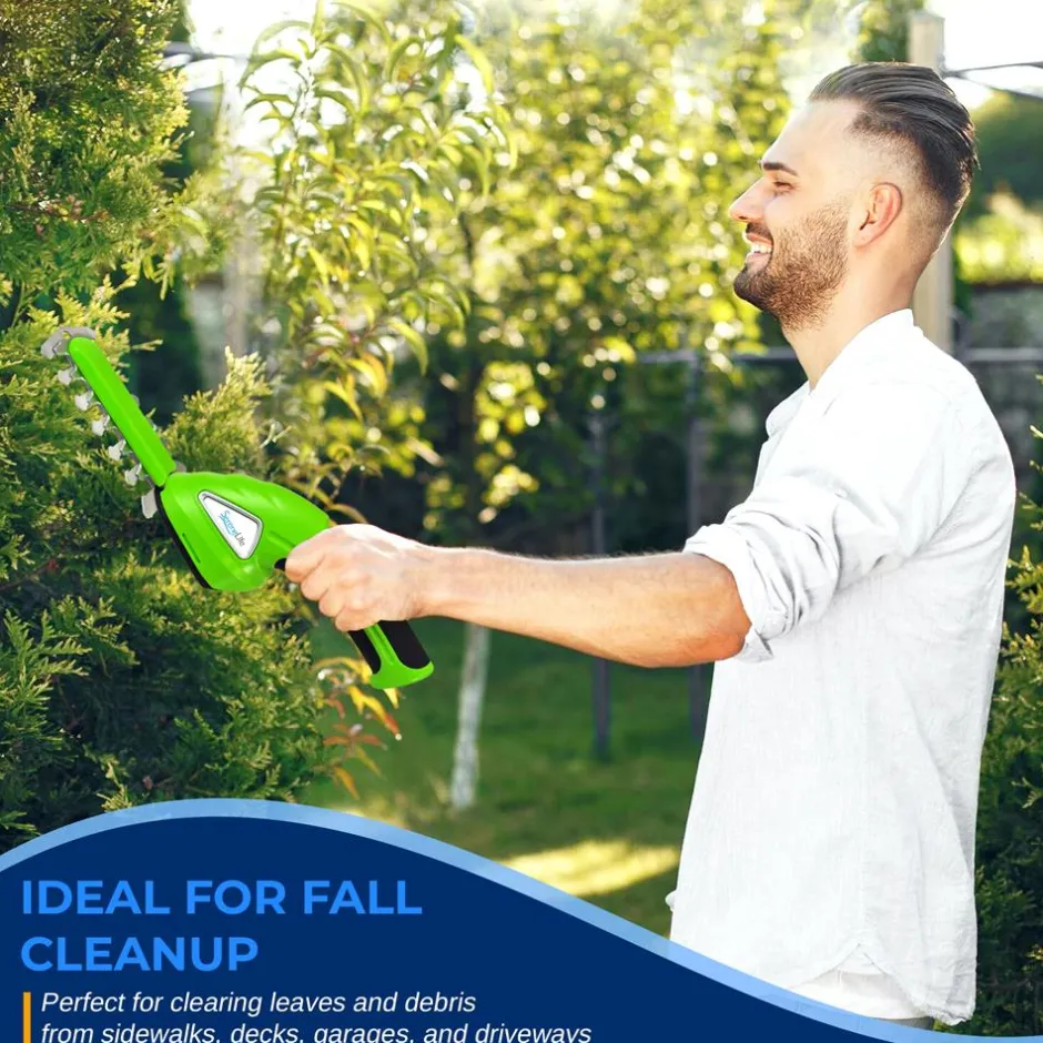 Cordless Grass Cutter & Hedge Trimmer, Rechargeable, Quick Change Blades, Green<Pyle