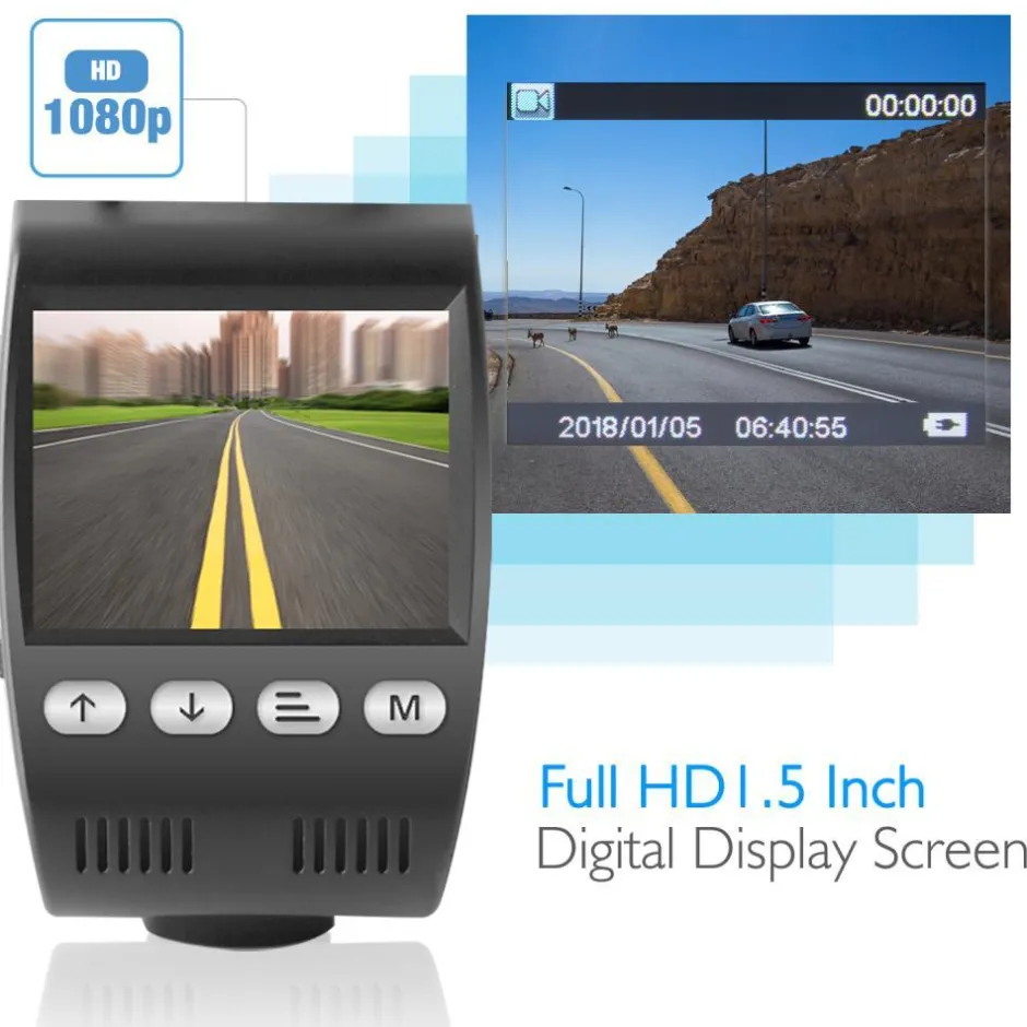 Dash Cam DVR 1080p HD Video, Night Vision, Dual Camera, 2" LCD Display<Pyle
