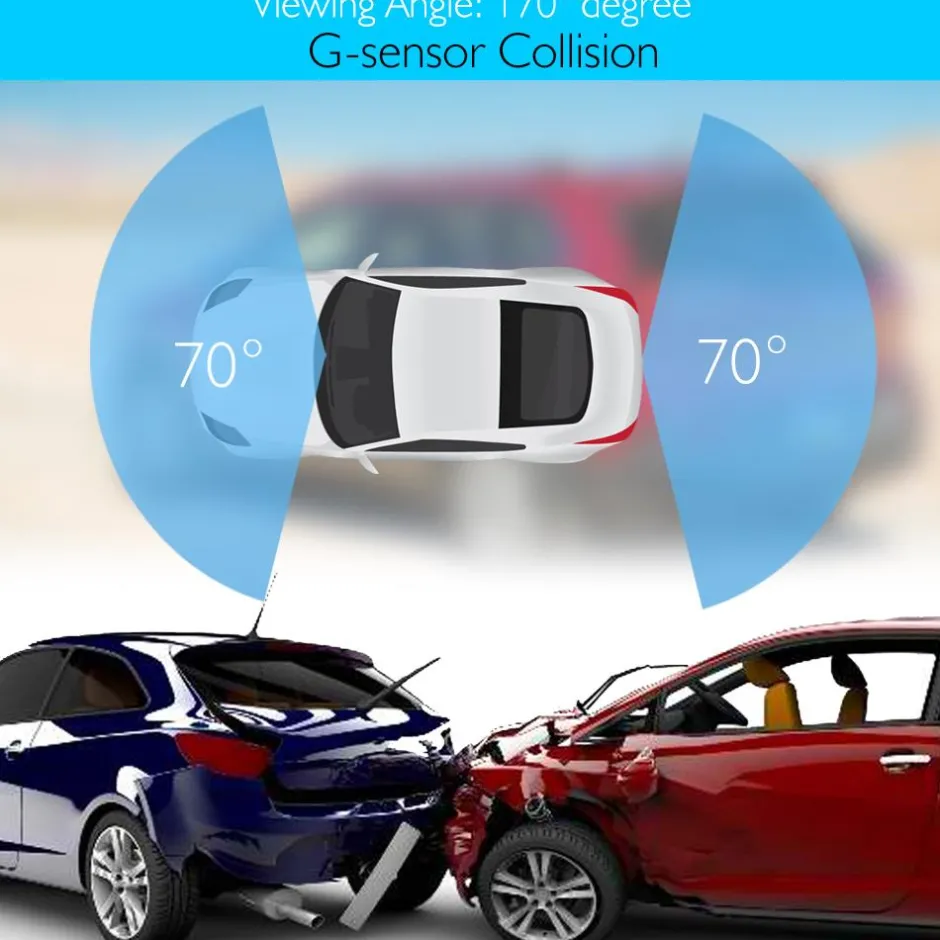 Dash Cam DVR 1080p HD Video, Night Vision, Dual Camera, 2" LCD Display<Pyle