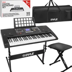 Digital Karaoke Piano 61-Key Portable with Speakers & Waterproof Case<Pyle Online