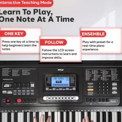 Digital Karaoke Piano 61-Key Portable with Speakers & Waterproof Case<Pyle Online