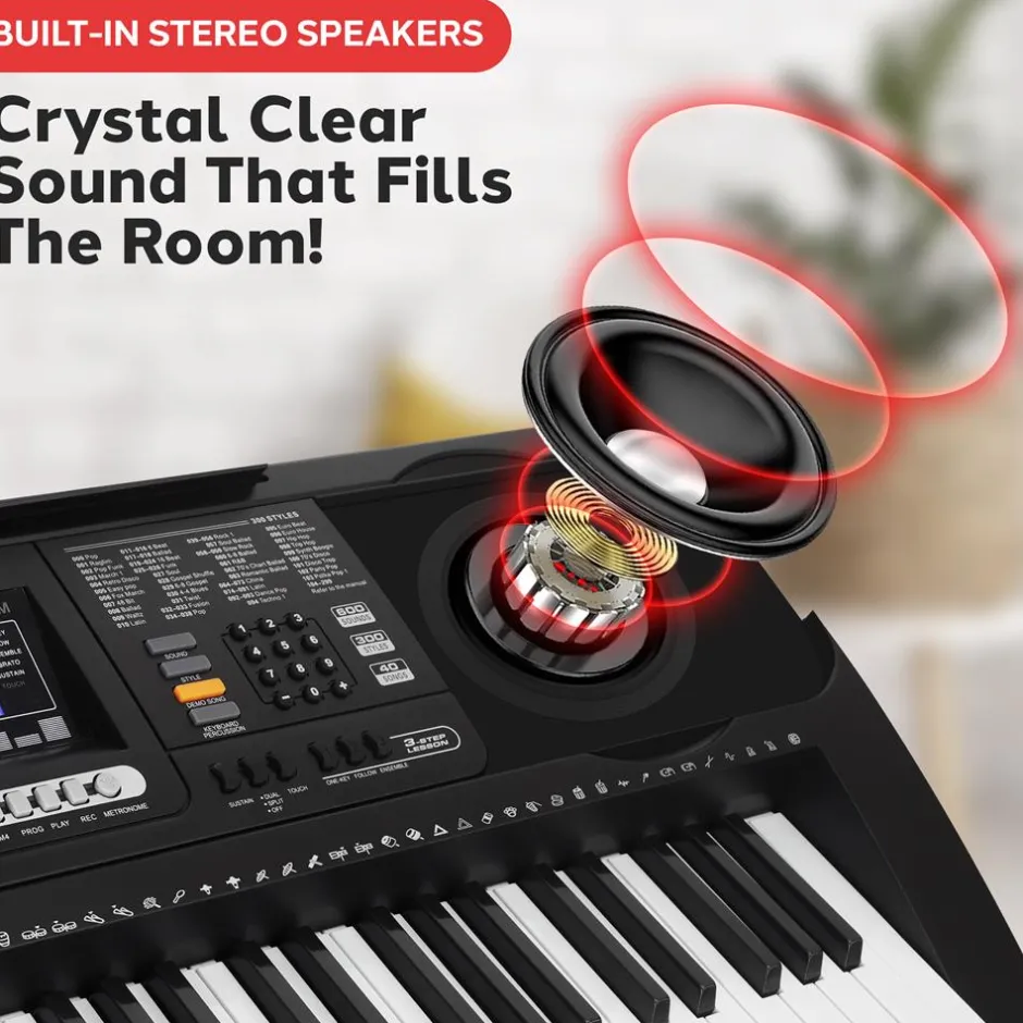 Digital Karaoke Piano 61-Key Portable with Speakers & Waterproof Case<Pyle Online