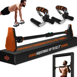Doorway Pull-Up & Push-Up Bars Set, Adjustable, Anti-Skid, Home Gym<SQUATZ Best