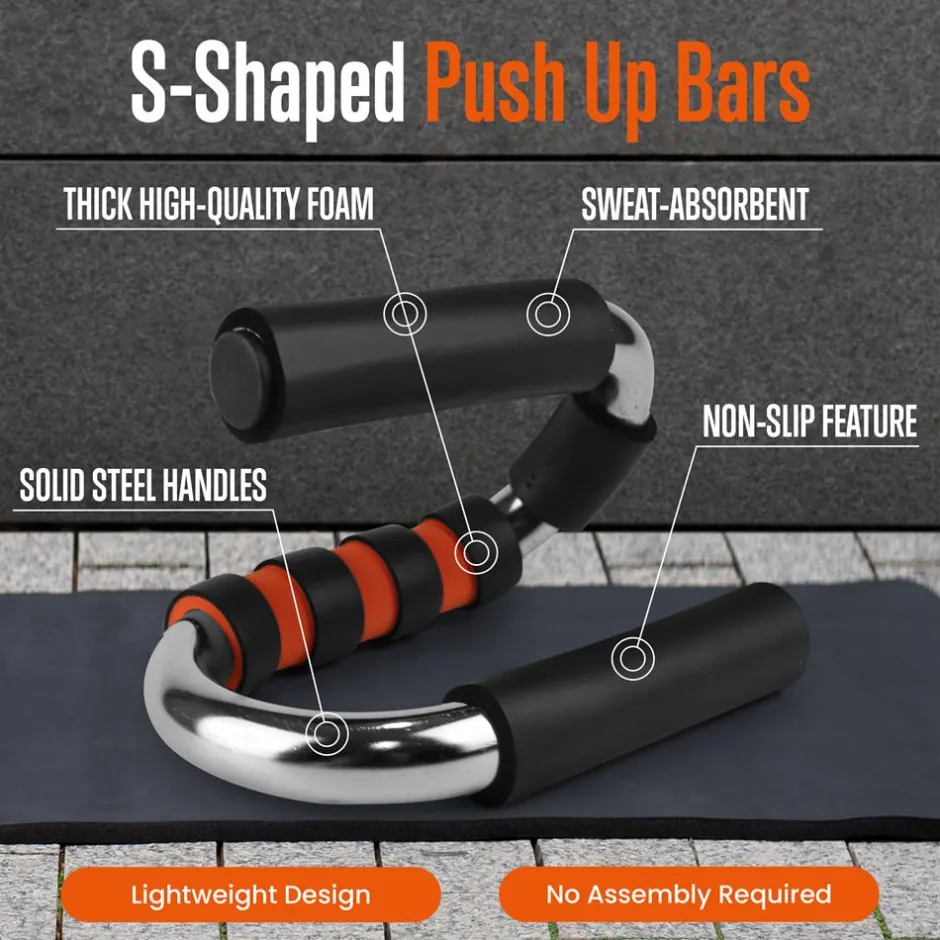 Doorway Pull-Up & Push-Up Bars Set, Adjustable, Anti-Skid, Home Gym<SQUATZ Best
