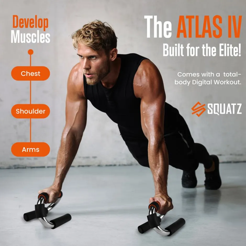 Doorway Pull-Up & Push-Up Bars Set, Adjustable, Anti-Skid, Home Gym Equipment<SQUATZ New