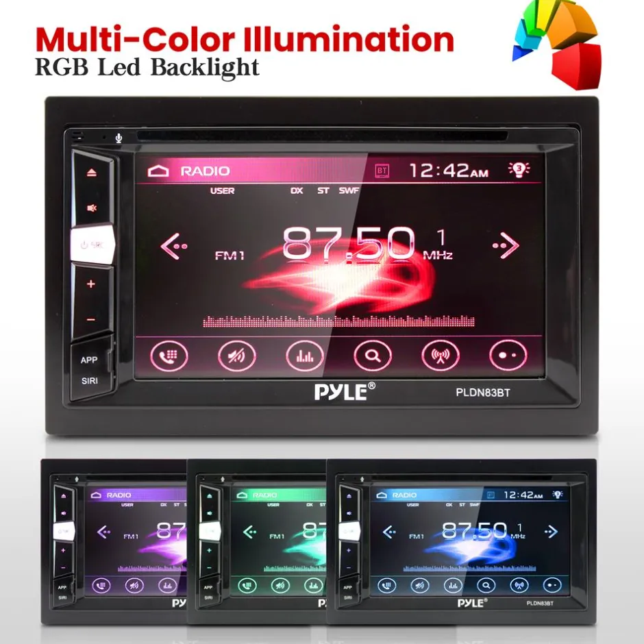 Double Din DVD Car Stereo Touchscreen Bluetooth 6.2" Display<Pyle Discount