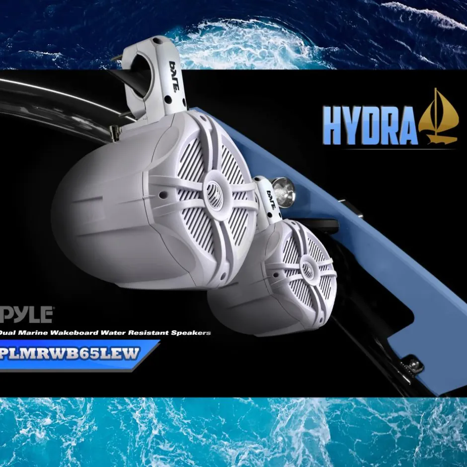 Dual 6.5'' Led Marine Wakeboard Speakers<Pyle New