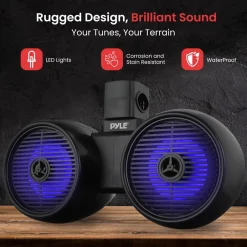 Dual Bluetooth Marine Speakers - Waterproof 200W LED 6.5" Wakeboard System<Pyle Sale