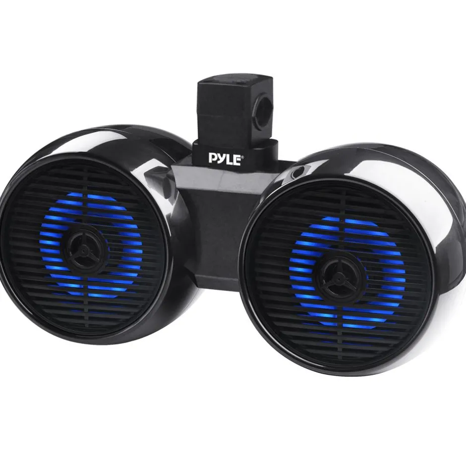 Dual Bluetooth Marine Speakers 300W Waterproof LED 8" Wakeboard System<Pyle Outlet