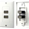 Dual HDMI Wall Plate, High-Def Video, ABS Plastic, White<Pyle Discount