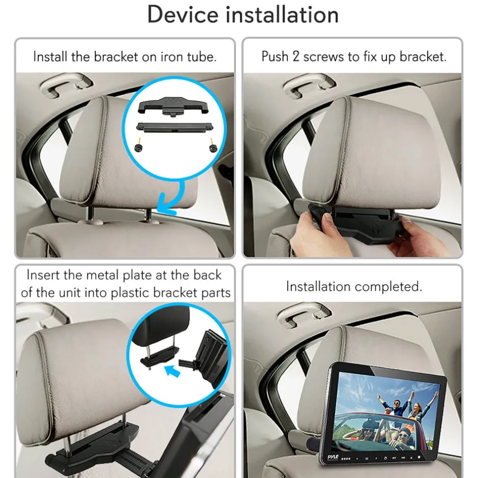 Dual Headrest DVD Player - 10.5" LCD, Stereo Speakers, Wireless Headphones<Pyle Clearance
