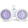 Dual Marine Speakers 300W Waterproof LED 8" White<Pyle Outlet