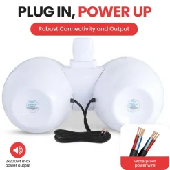 Dual Marine Speakers 300W Waterproof LED 8