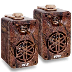 Dual Waterproof Outdoor Speakers - Weatherproof 3-Way Camo Design<Pyle