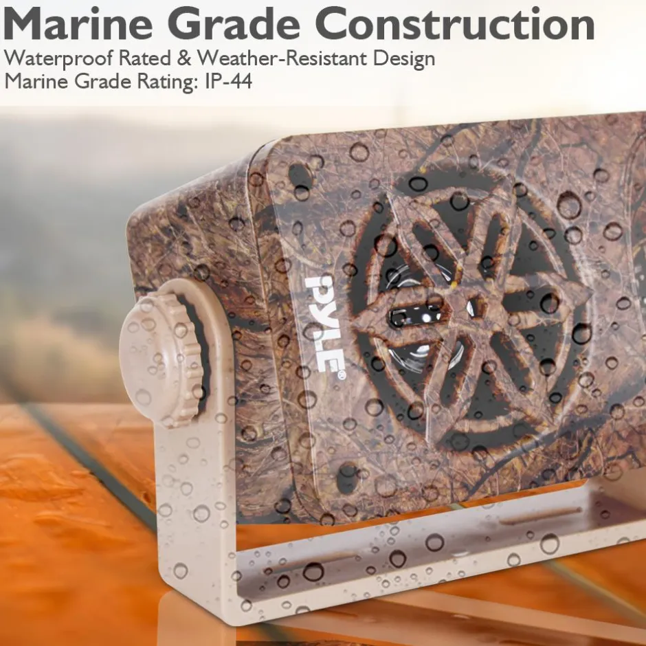Dual Waterproof Outdoor Speakers - Weatherproof 3-Way Camo Design<Pyle
