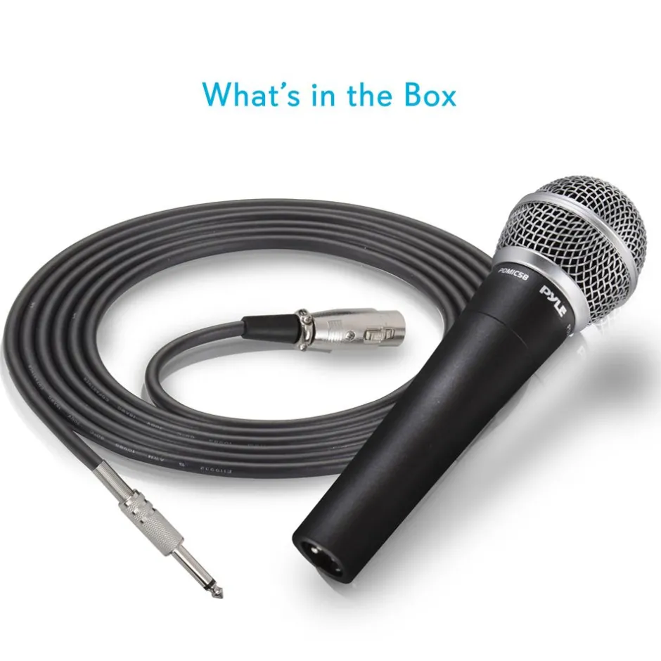 Dynamic Handheld Microphone - High Output, Zinc Alloy, Includes 15ft Cable<Pyle New