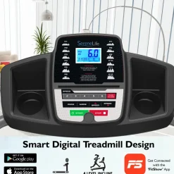 Electric Folding Treadmill, Bluetooth Sync, Manual Incline, Compact Design<SereneLife New