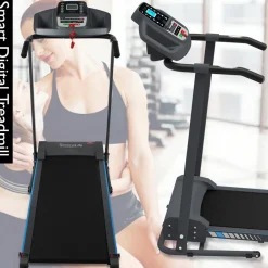 Electric Folding Treadmill, Bluetooth Sync, Manual Incline, Compact Design<SereneLife New