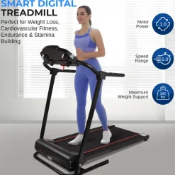 Electric Folding Treadmill, Compact Design, Bluetooth, 12 Modes<SereneLife Outlet