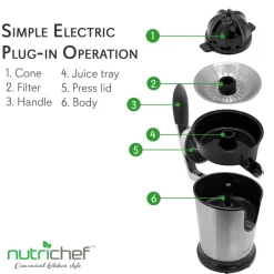 Electric Fruit & Citrus Juicer<NutriChef Hot