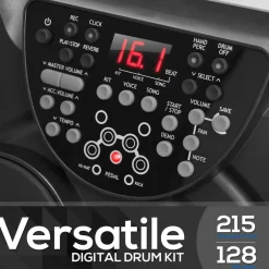 Electronic Drum Set, Portable, 7 Touch Pads, USB/MIDI, 600 Sounds<Pyle Online