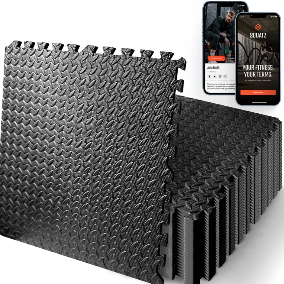 Exercise Mat 25 Pcs - Cushioned EVA Foam, Non-Skid, Easy Assembly<SQUATZ Hot