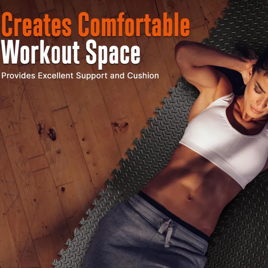 Exercise Mat 25 Pcs - Cushioned EVA Foam, Non-Skid, Easy Assembly<SQUATZ Hot