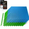 Exercise Mat 10 Pcs, Cushioned EVA Foam, Non-Skid, Blue/Green<SQUATZ Best