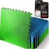 Exercise Mat 25 Pcs, Cushioned EVA Foam, Non-Skid, Blue/Green<SQUATZ