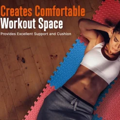 Exercise Mat 50 Pcs, Cushioned EVA Foam, Non-Skid, Red/Blue<SQUATZ Outlet