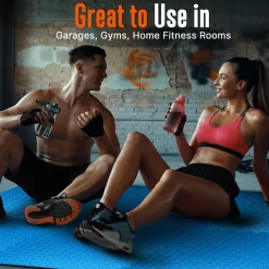 Exercise Mat 6-Piece Set, Cushioned EVA Foam, Non-Skid, Easy Assembly, Blue<SQUATZ Best