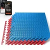 Exercise Mat Set, Cushioned EVA Foam, Non-Skid, Easy Assembly, Red/Blue<SQUATZ Discount