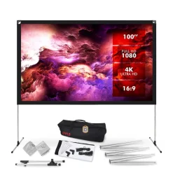 Foldable Projector Screen 120" HD 4K Matte White Wrinkle-Resistant<Pyle Discount