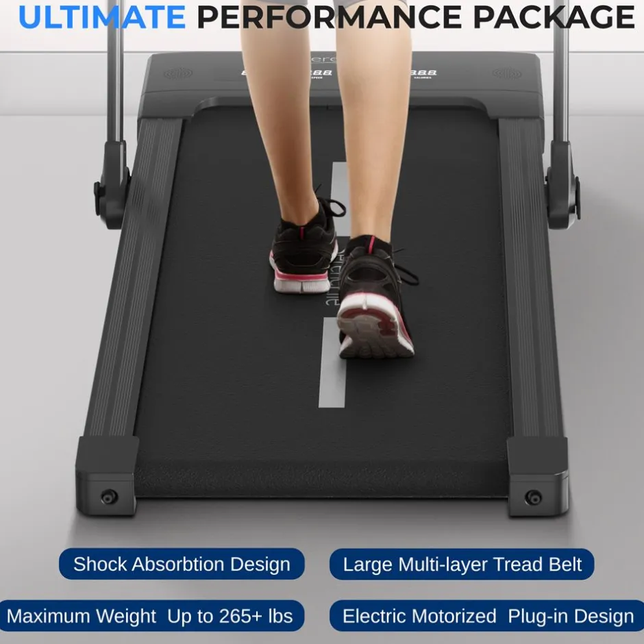 Foldable Treadmill & Walking Pad, 2.5 HP, 7.6 MPH, Easy Storage, 265lbs Capacity<SereneLife Sale