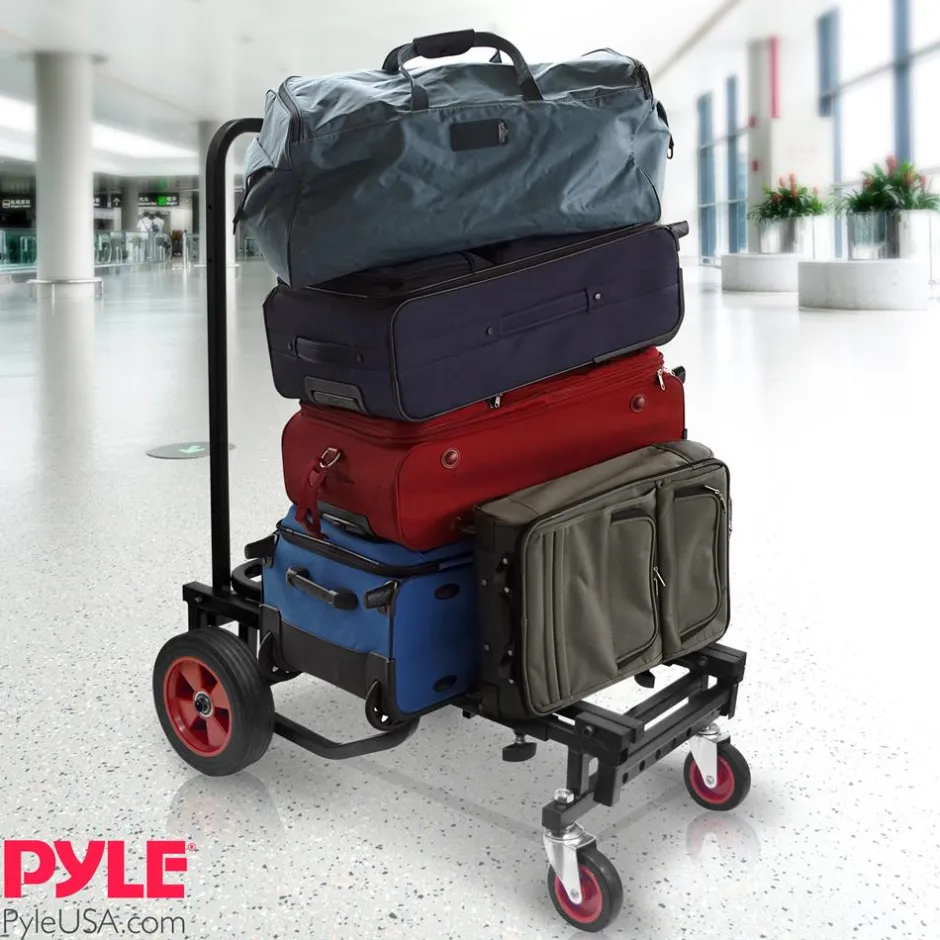 Folding Equipment Cart, 8-in-1 Convertible, R-Trac Wheels, Steel<Pyle Clearance