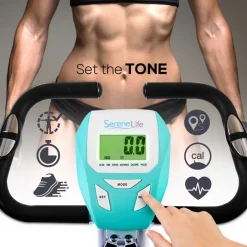 Folding Exercise Bike, Cardio Workout, 8 Resistance Levels, Pulse Monitor<SereneLife Online