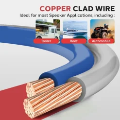 50ft Marine Speaker Wire Waterproof 18 AWG Blue/White<Pyle Hot