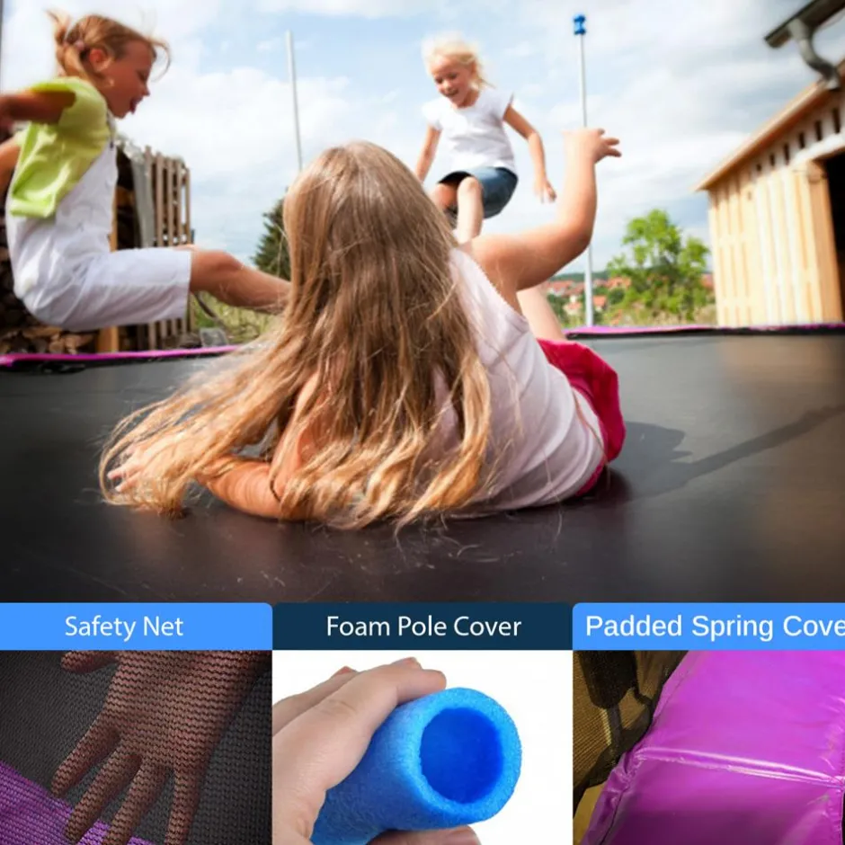 10FT Outdoor Trampoline, Safe Jumping, Reinforced Mat, Pink<SereneLife Sale