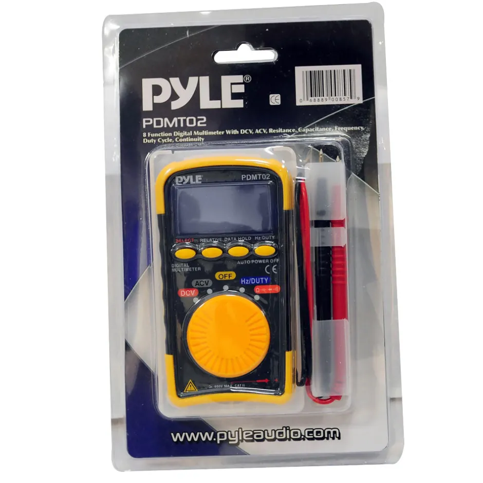 8-Function Digital Multimeter, Accurate Readings, Compact Design<Pyle Online