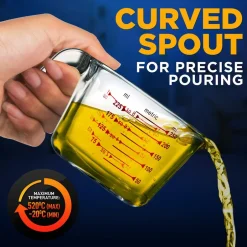 Glass Measuring Cup 250ml - Precise Pouring, Borosilicate, Clear<NutriChef New
