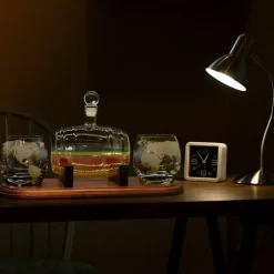 Glass Whiskey Decanter Set - Enhances Flavor - 750ml Barrel Design<NutriChef Sale