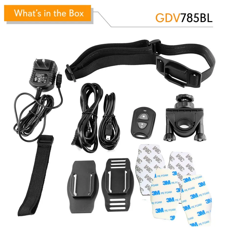 HD Action Camera 1080P Anti-Shake 16MP Waterproof Case Blue<GearPro Hot
