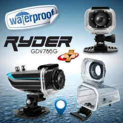 HD Action Camera 1080P GPS Waterproof 16MP Anti-Shake Orange<GearPro Discount