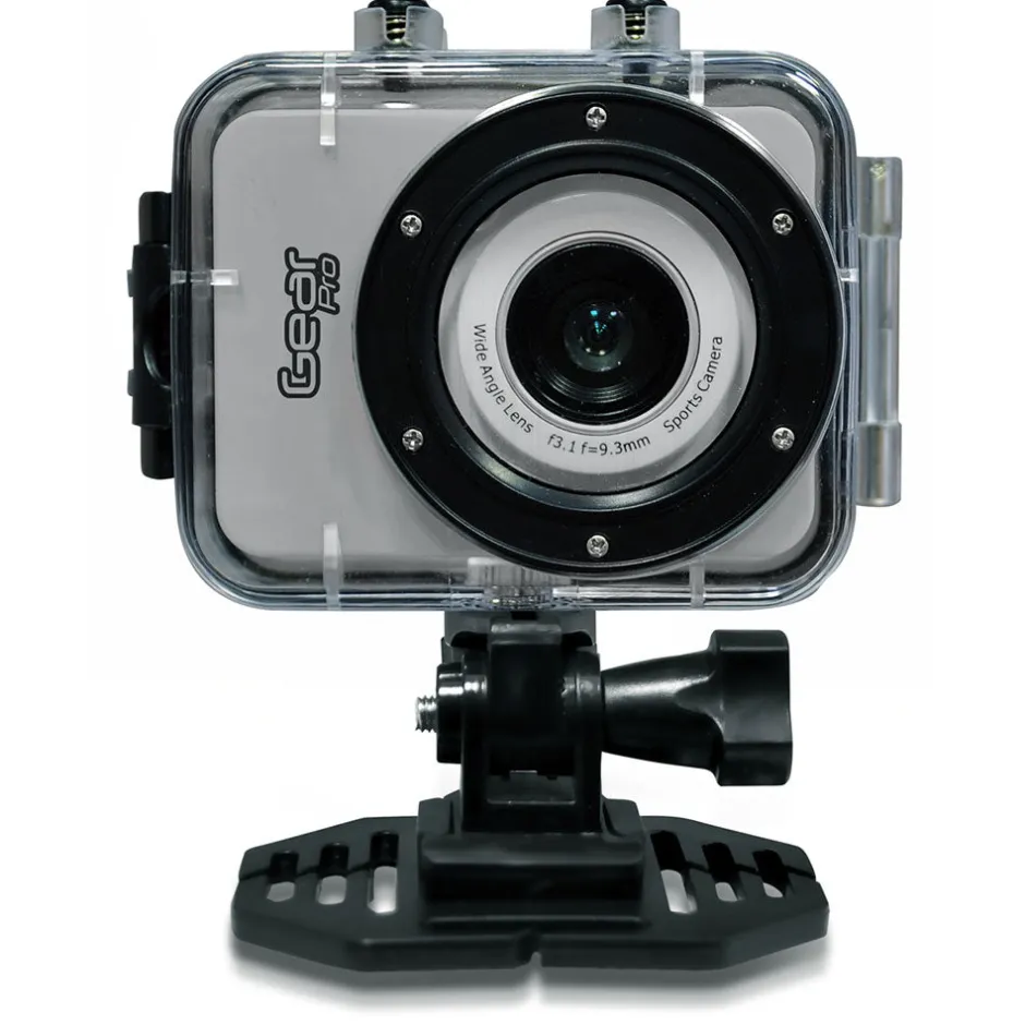 HD Action Camera 1080P Waterproof 12MP Touch Screen Silver<Pyle