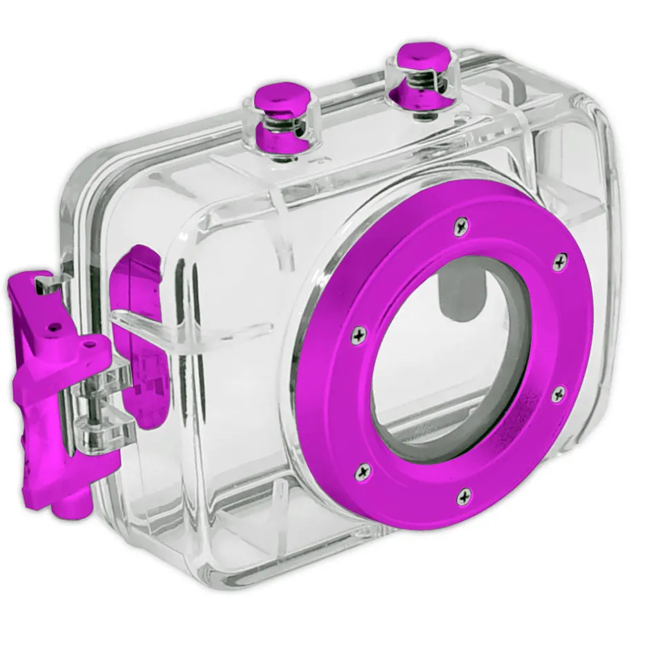 HD Sport Action Camera 720p Touch Screen Waterproof Case Pink<Pyle New