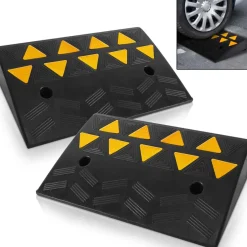 Heavy-Duty Curbside Ramp Set, 55,000 lbs Capacity, Yellow Reflective<Pyle Hot