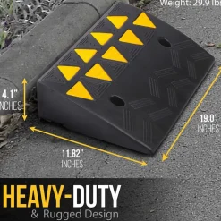 Heavy-Duty Curbside Ramp Set, 55,000 lbs Capacity, Yellow Reflective<Pyle Hot
